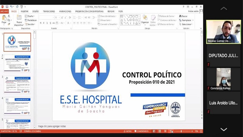 Control político a hospitales del territorio

