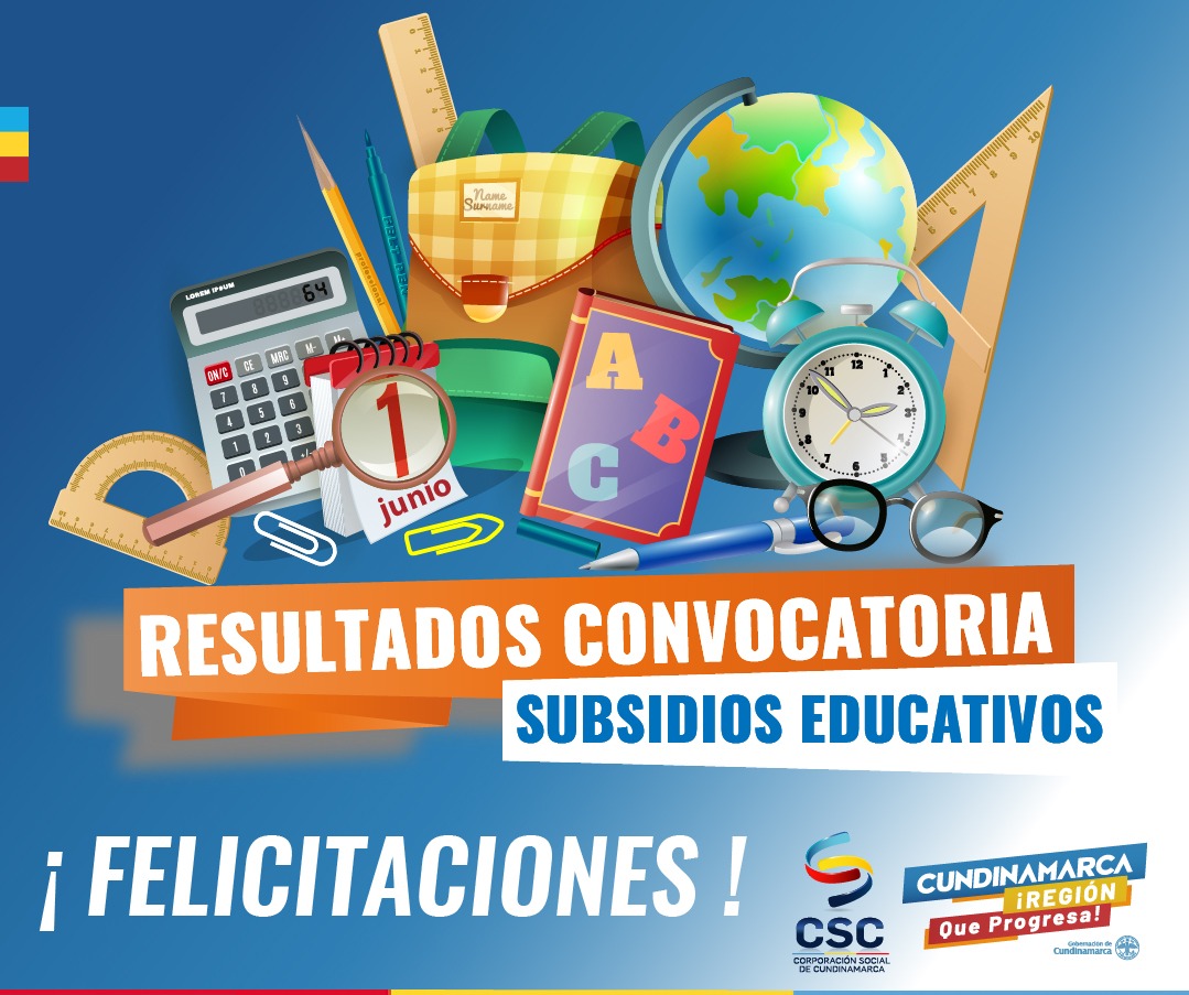 Resultados convocatoria subsidios educativos 2020 de la corporación social de Cundinamarca