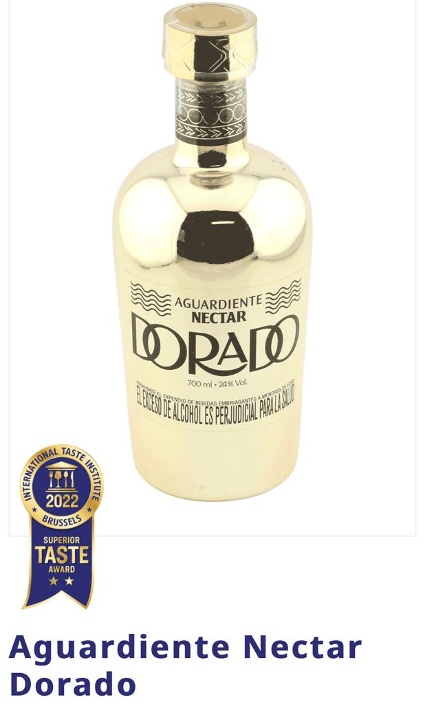 Certificación superior del  International Taste Award al Aguardiente Néctar Dorado

