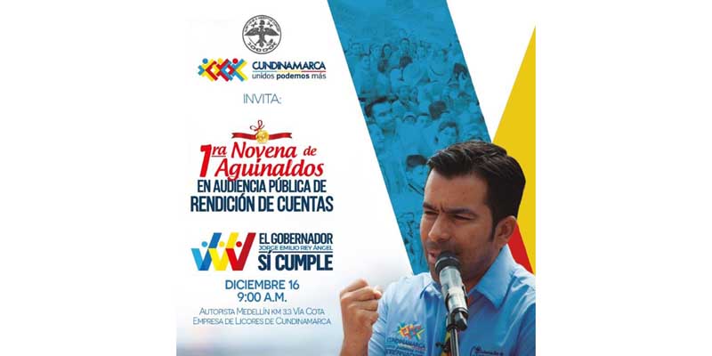 Gobernador de Cundinamarca inicia novena navideña con las cuentas claras


