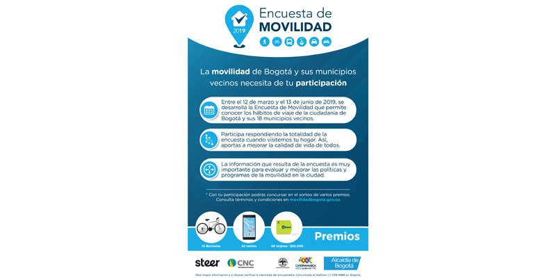 Arranca Encuesta de Movilidad 2019 en 18 municipios de Cundinamarca






