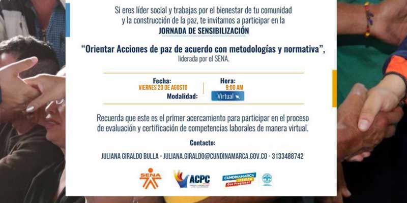 ACPC y SENA invitan a jornada de sensibilización para proceso de certificación




